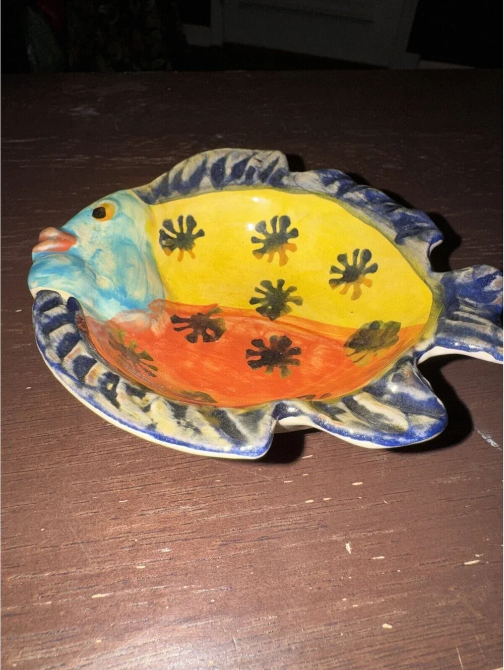Made in Italy Ceramic Fish Trinket Dish Decorative Plate Colorful